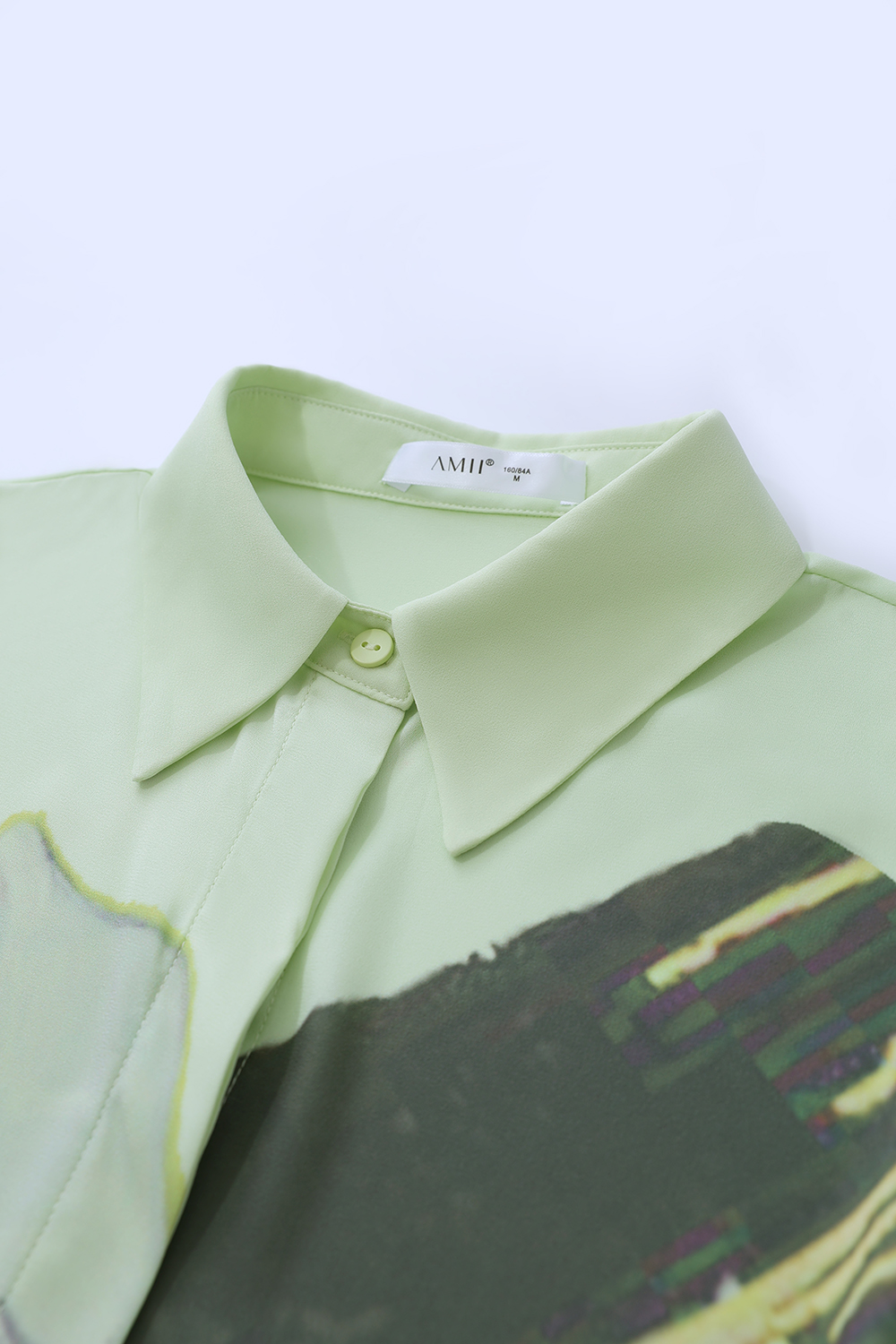 Lapel Print Chiffon Shirt