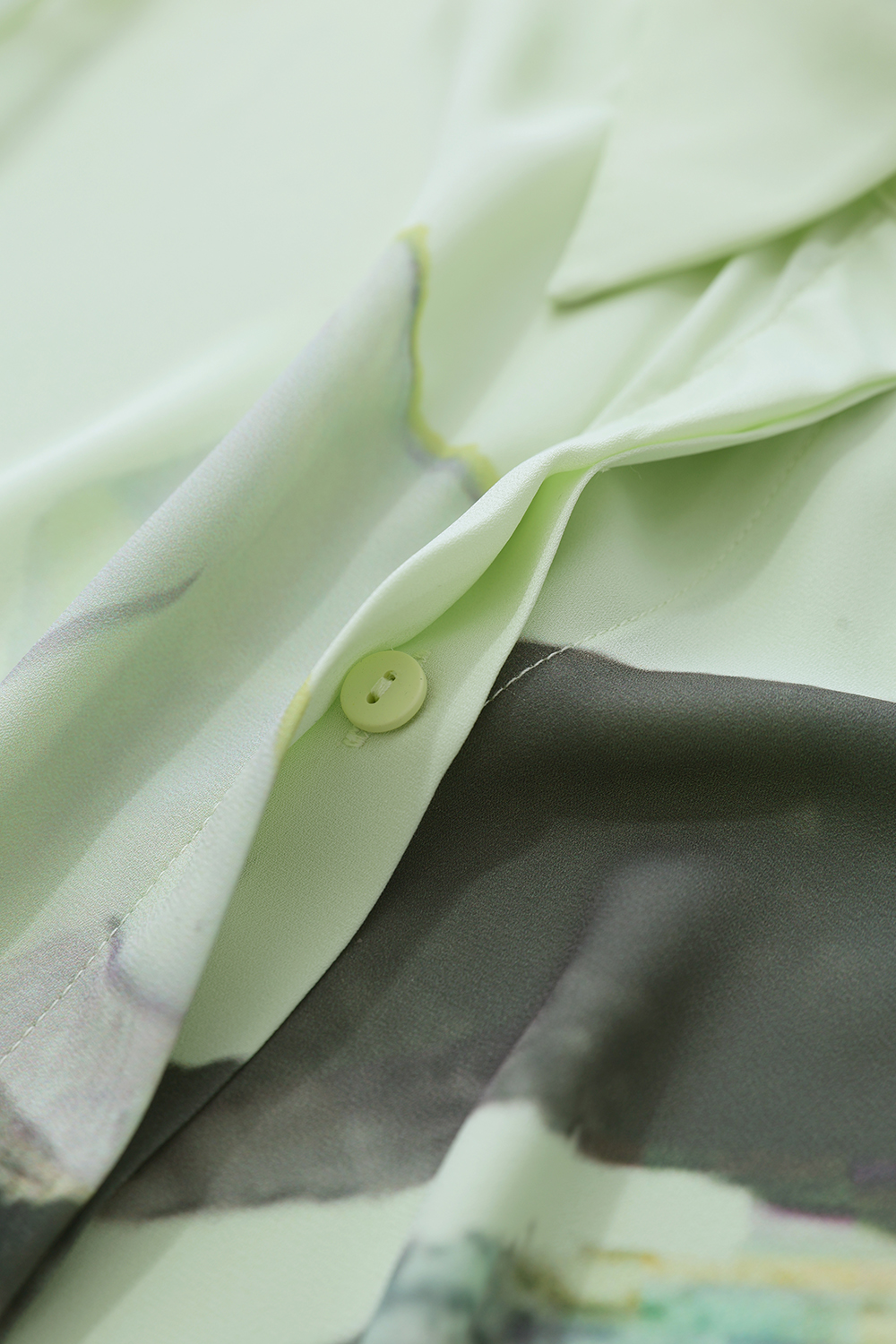 Lapel Print Chiffon Shirt