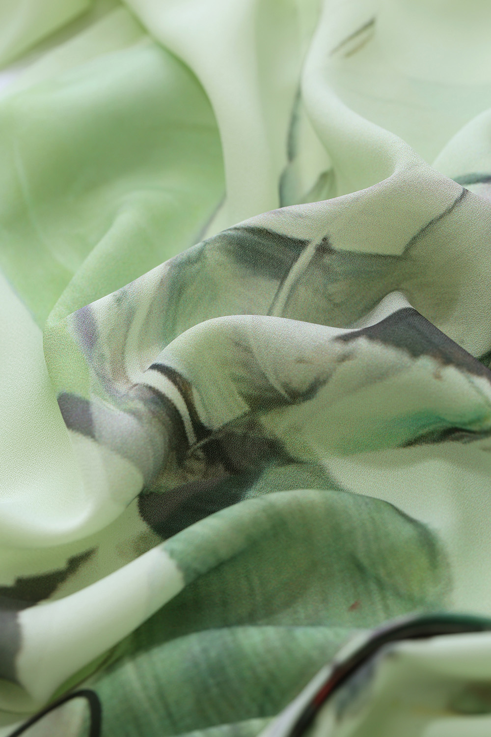 Lapel Print Chiffon Shirt