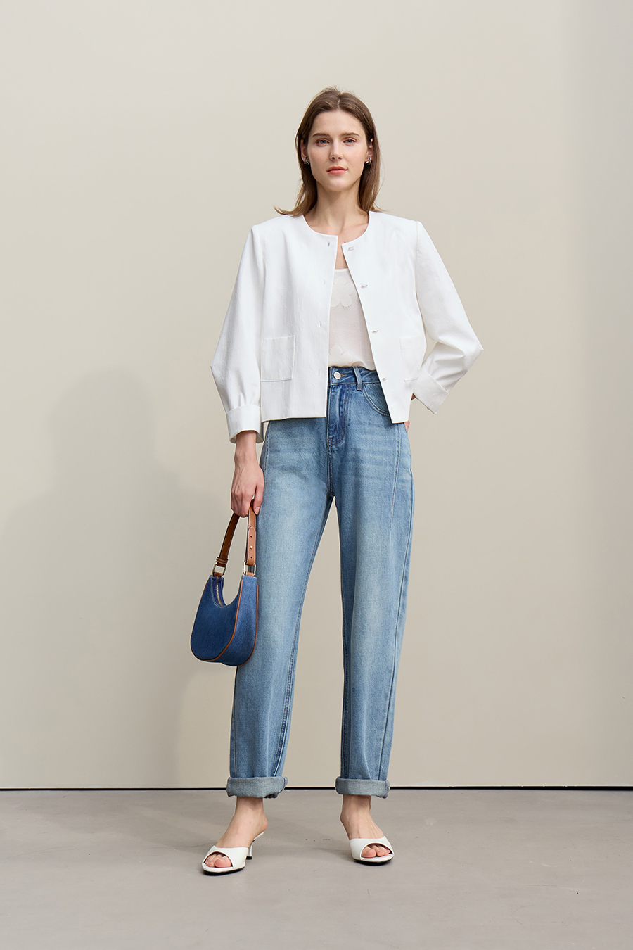 Lyocell Cotton Cropped Jacket