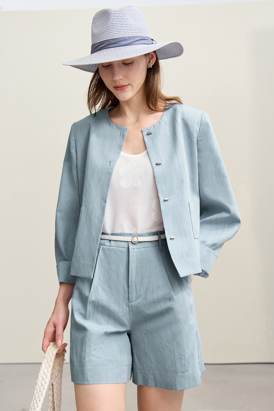 Lyocell Cotton Cropped Jacket