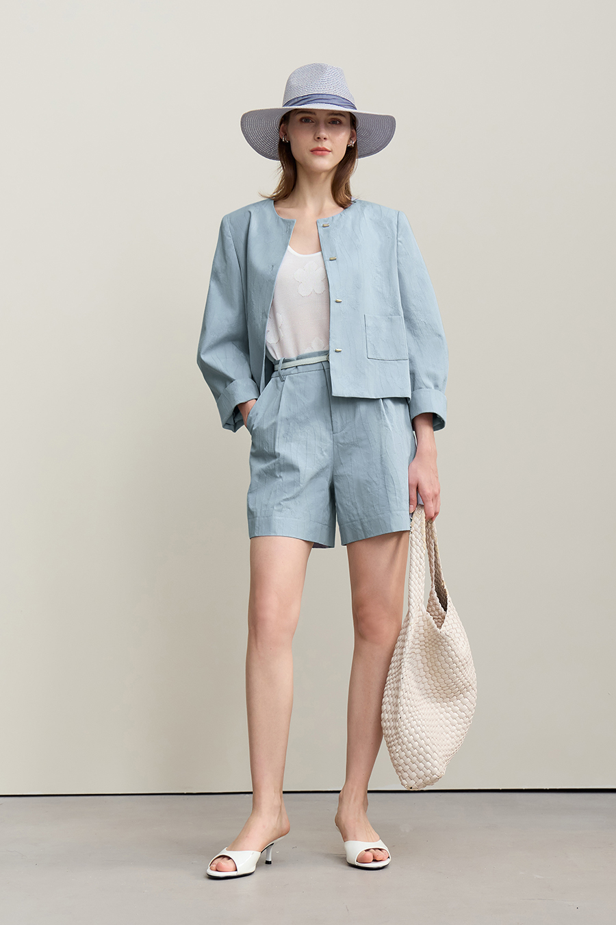 Lyocell Cotton Cropped Jacket