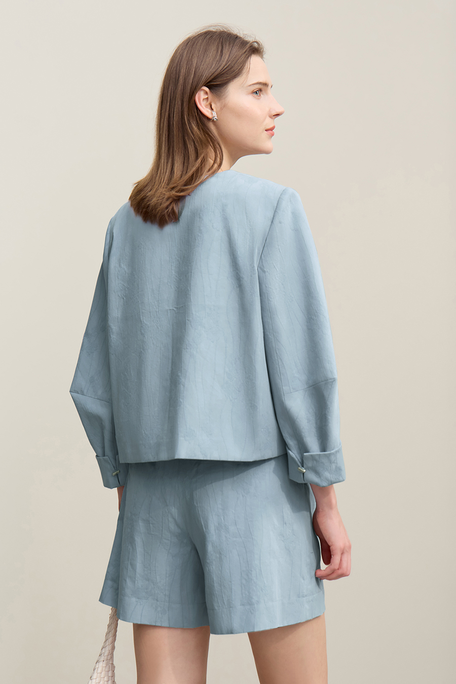 Lyocell Cotton Cropped Jacket