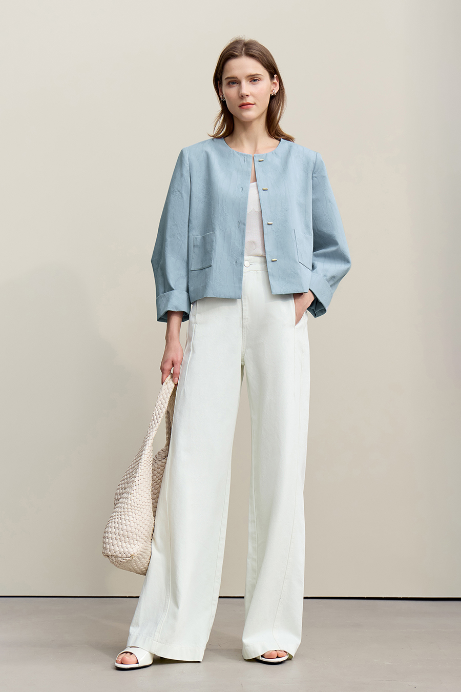 Lyocell Cotton Cropped Jacket