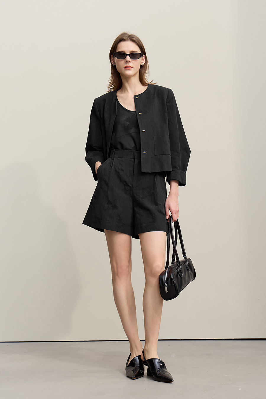 Lyocell Cotton Cropped Jacket