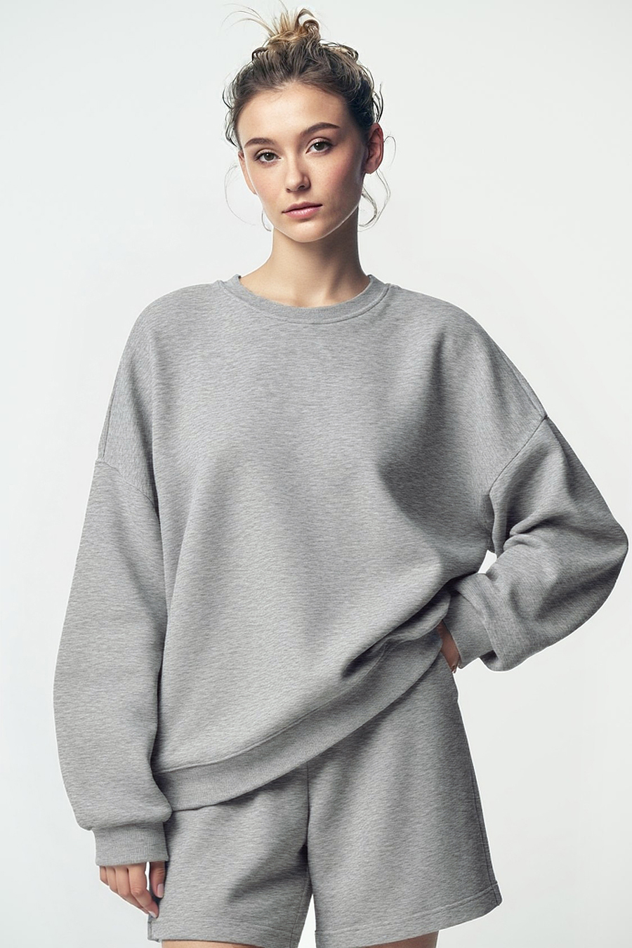 Drop-shoulder air-layer sweatshirt|AMII