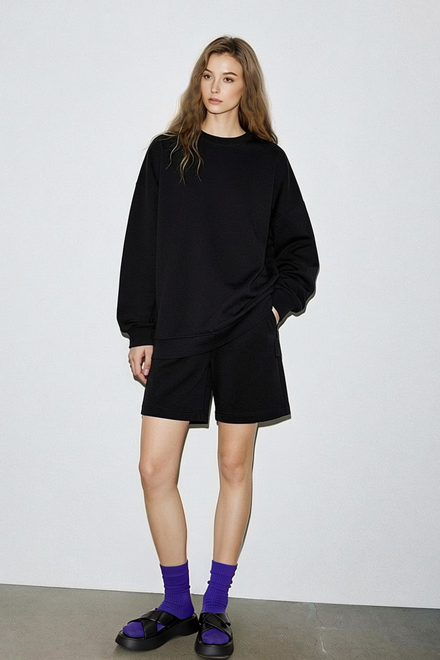 Drop-shoulder air-layer sweatshirt|AMII