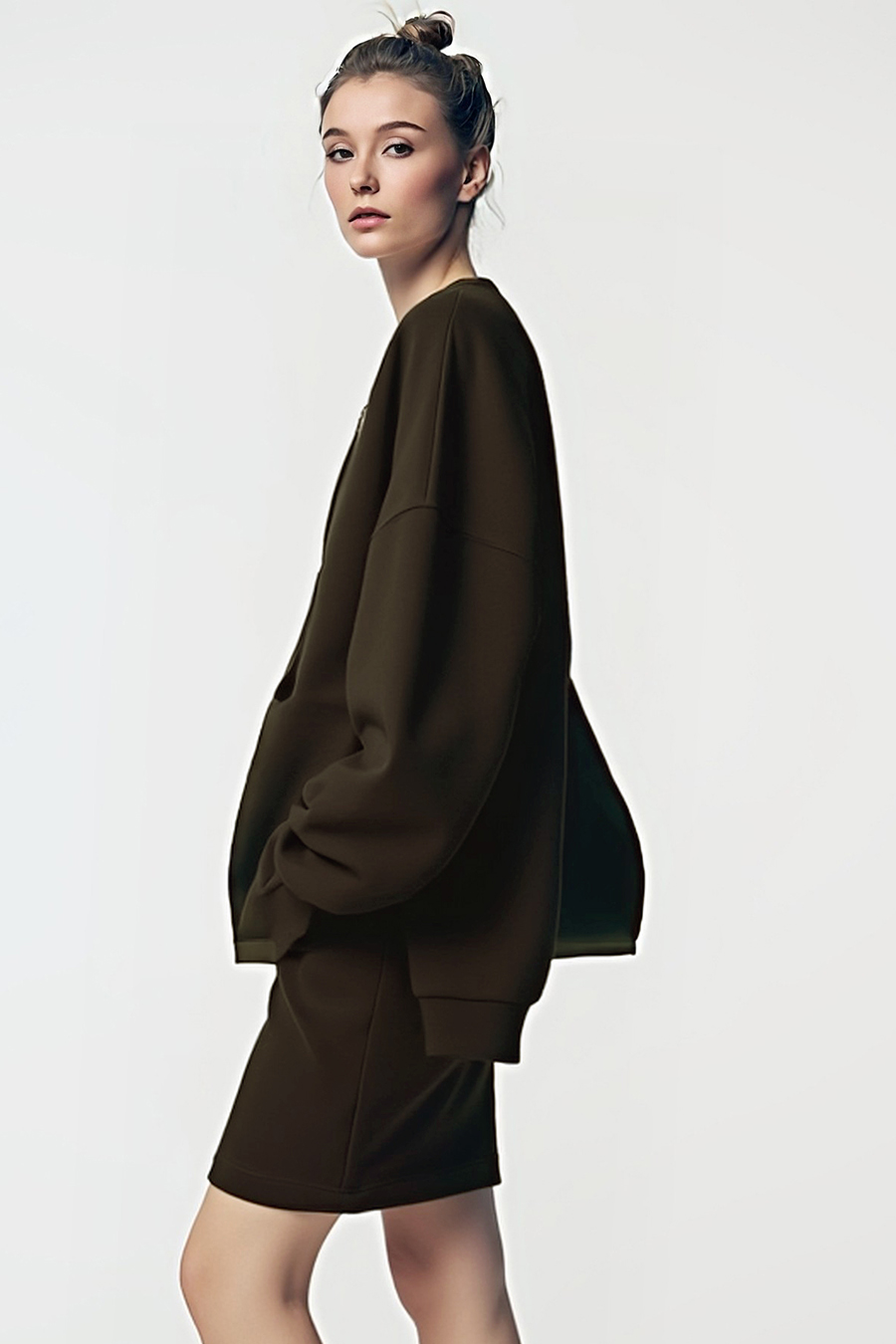 Drop-shoulder air-layer sweatshirt|AMII