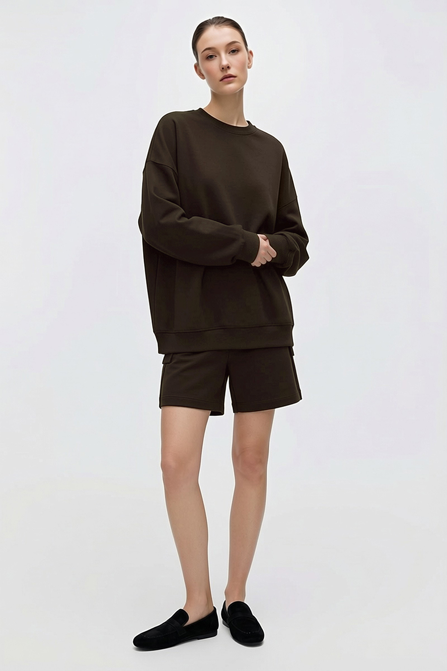 Drop-shoulder air-layer sweatshirt|AMII