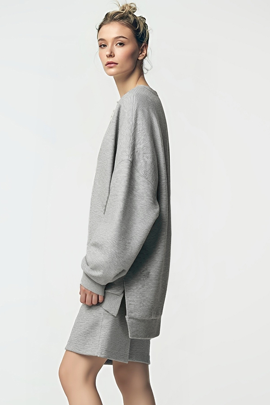 Drop-shoulder air-layer sweatshirt|AMII