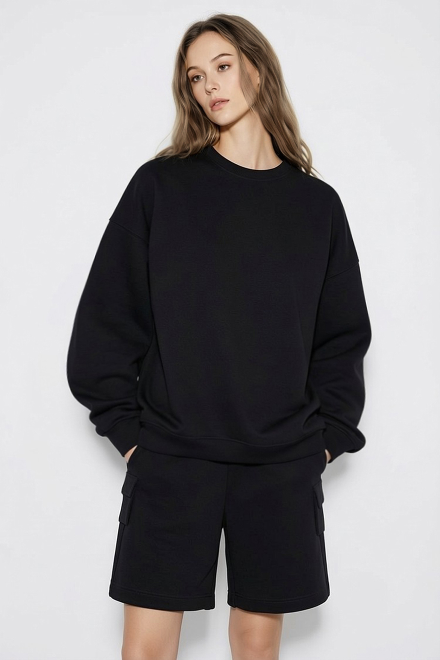 Drop-shoulder air-layer sweatshirt|AMII