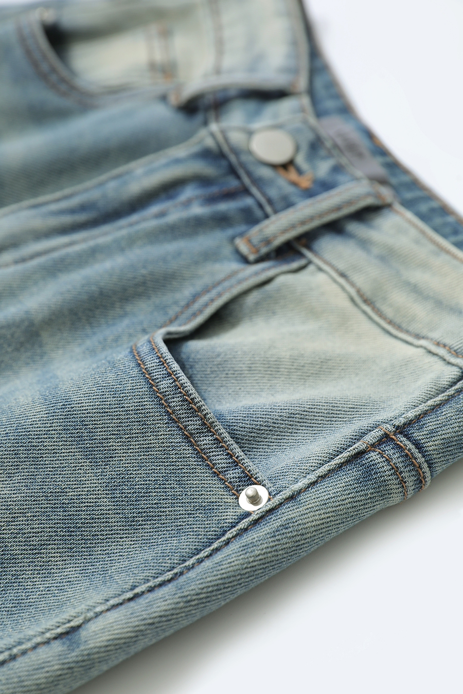 Vintage cotton denim long pants|AMII
