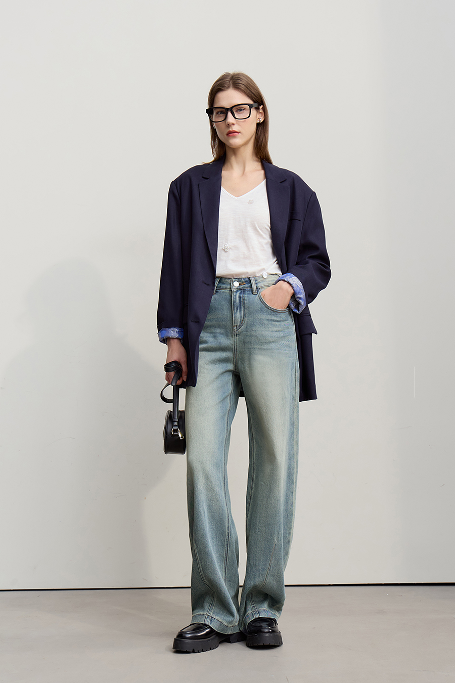 Vintage cotton denim long pants|AMII