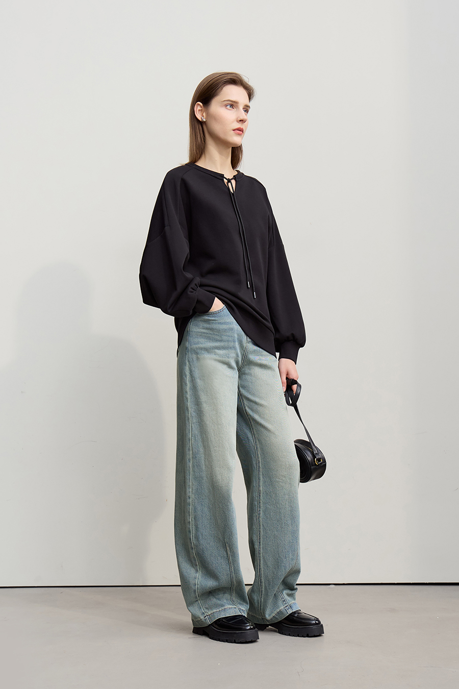 Vintage cotton denim long pants|AMII
