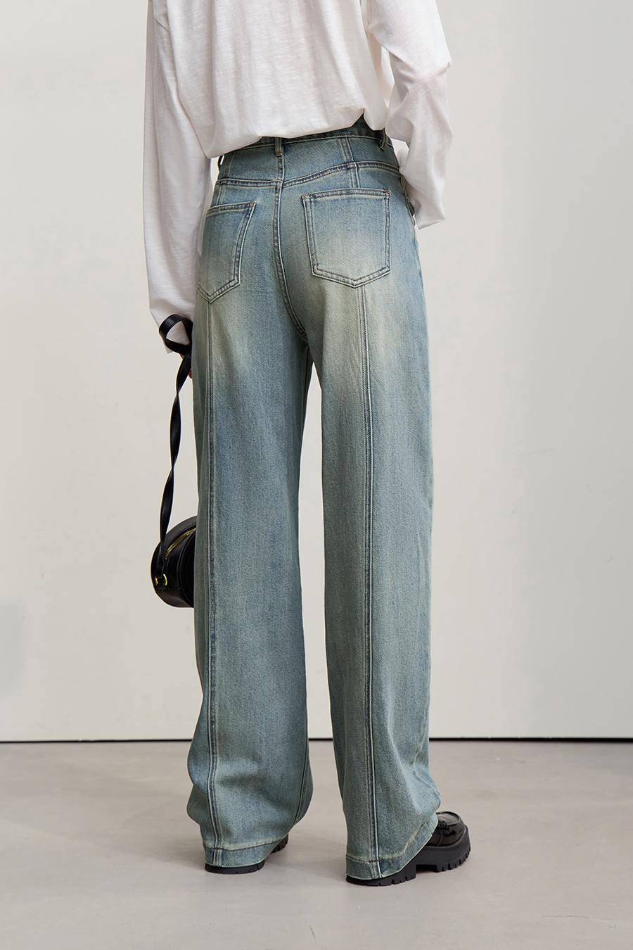 Vintage cotton denim long pants|AMII