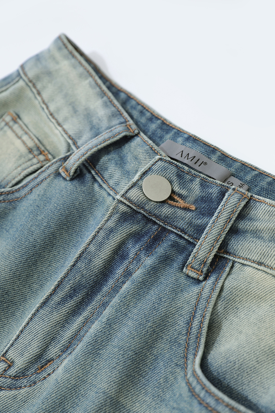 Vintage cotton denim long pants|AMII