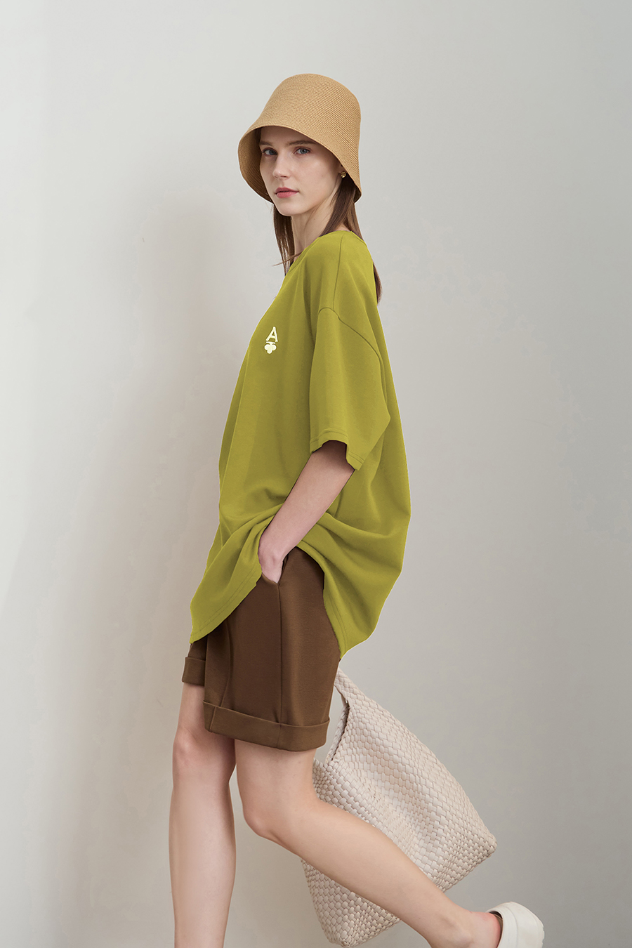 Embroidered air-layer knit tee|AMII