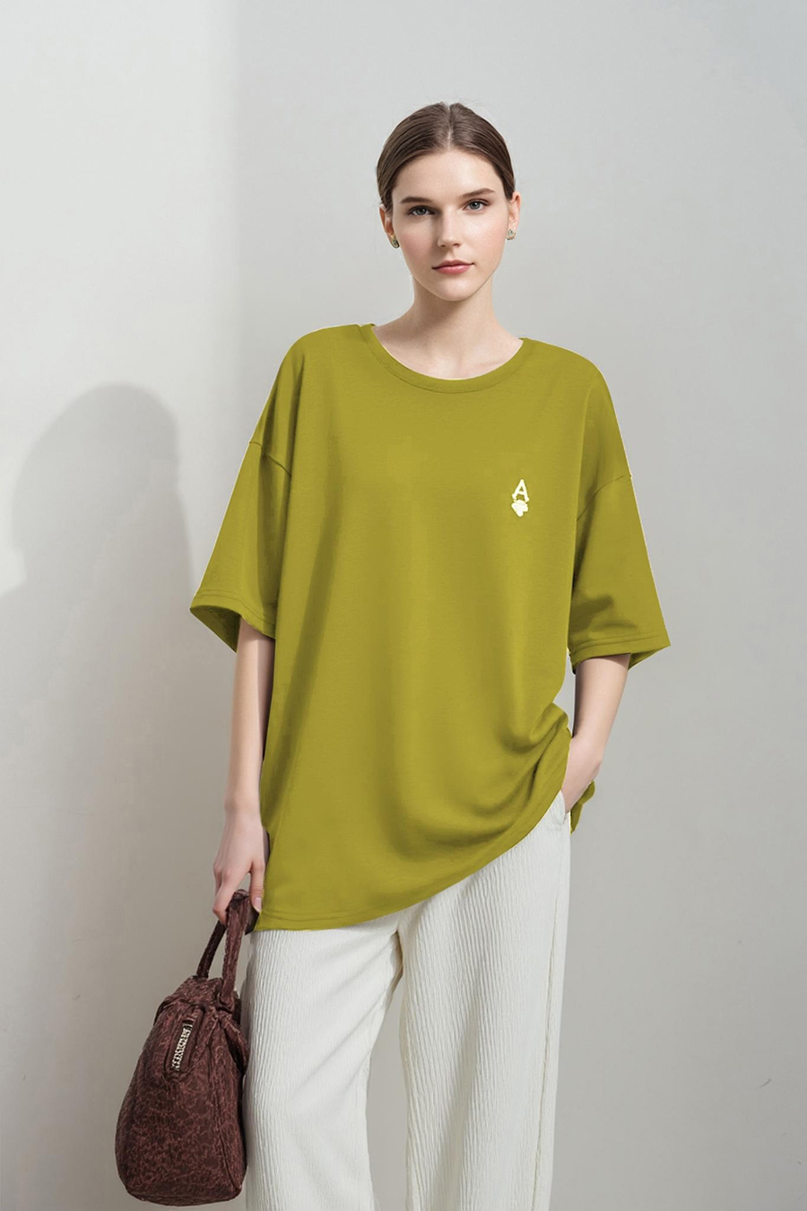 Embroidered air-layer knit tee|AMII
