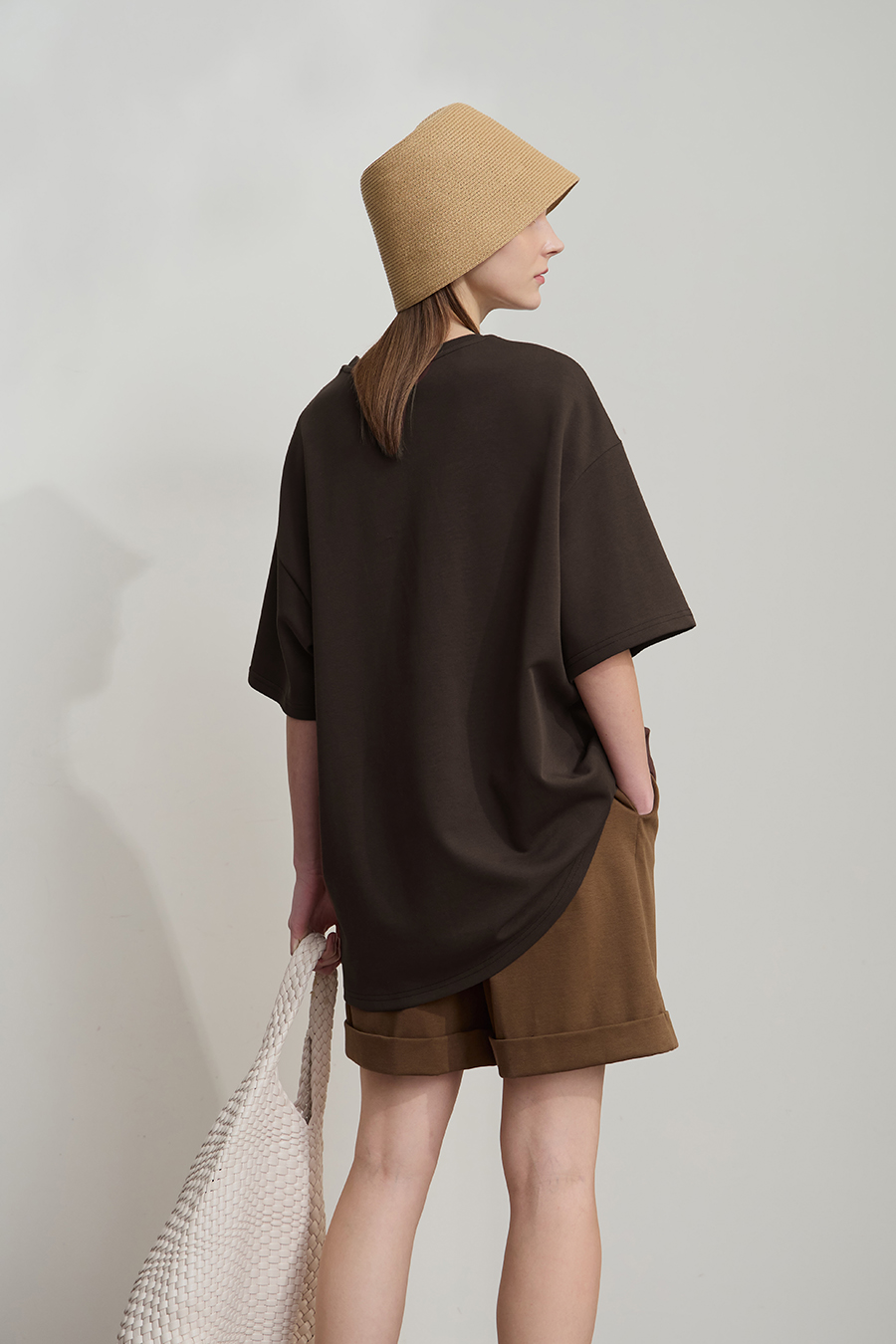 Embroidered air-layer knit tee|AMII