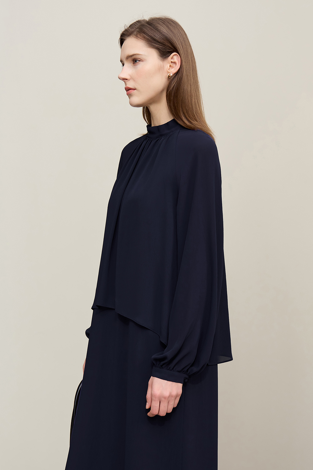 Chiffon Dress with Shunyu Crepe