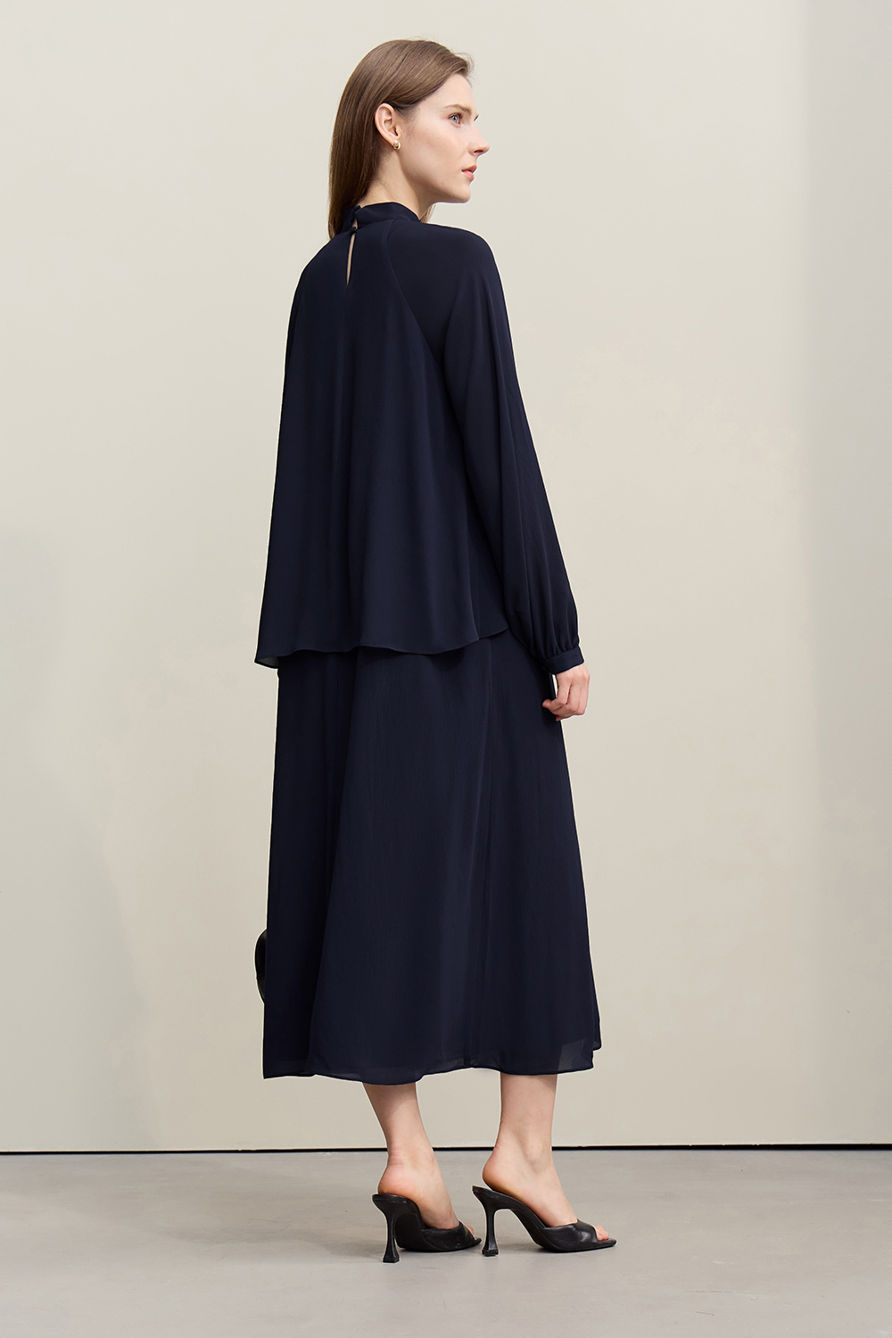 Chiffon Dress with Shunyu Crepe
