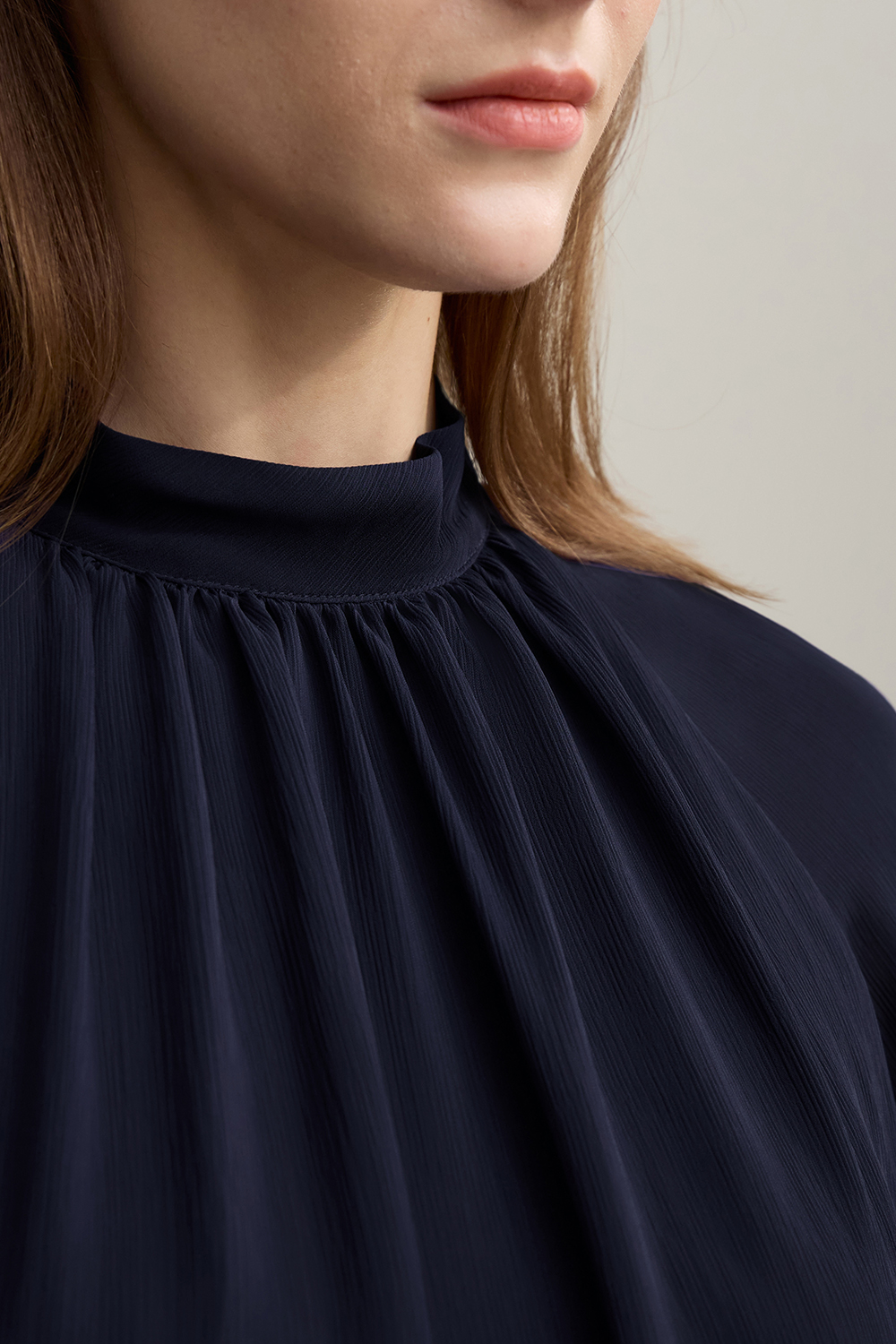 Chiffon Dress with Shunyu Crepe