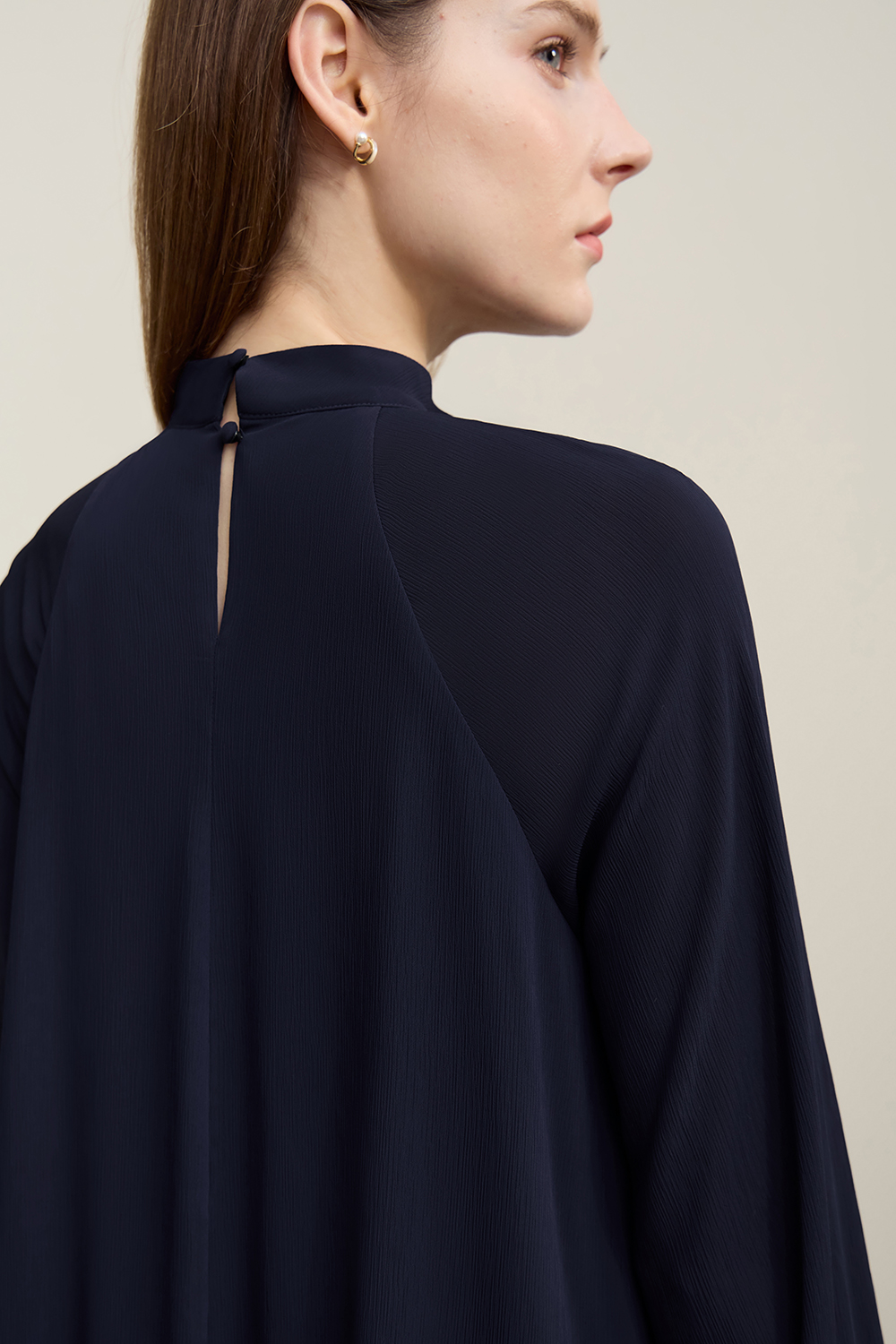 Chiffon Dress with Shunyu Crepe