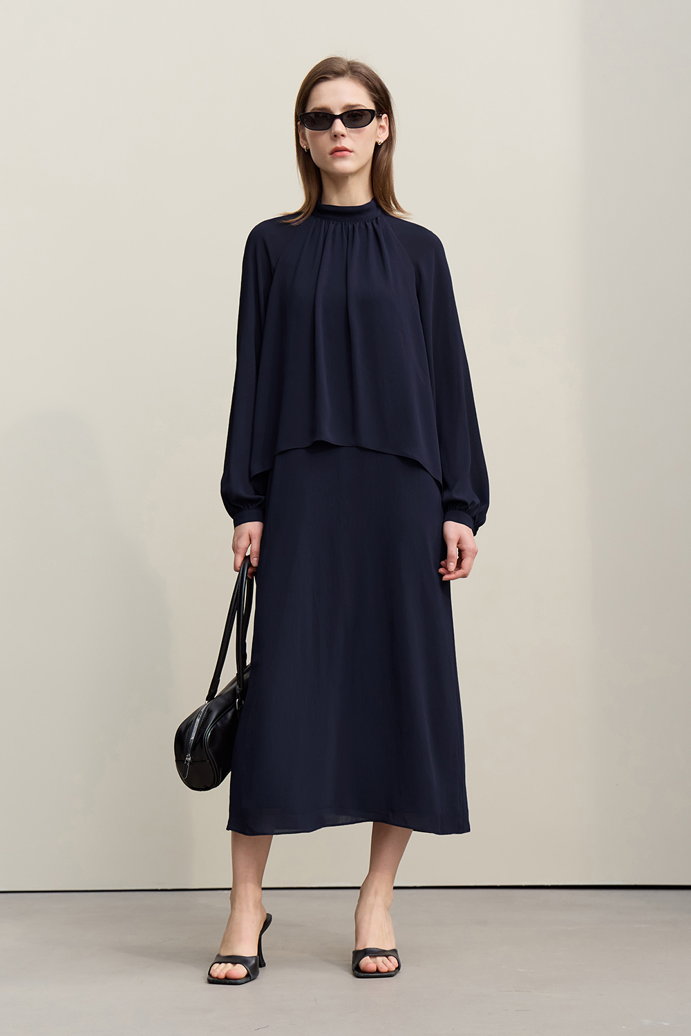Chiffon Dress with Shunyu Crepe