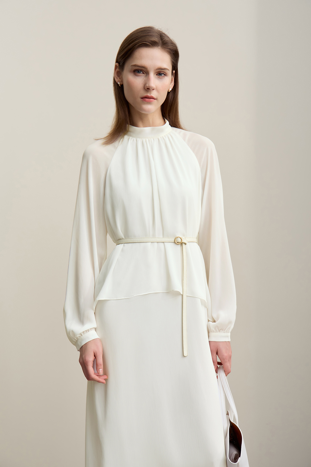 Chiffon Dress with Shunyu Crepe