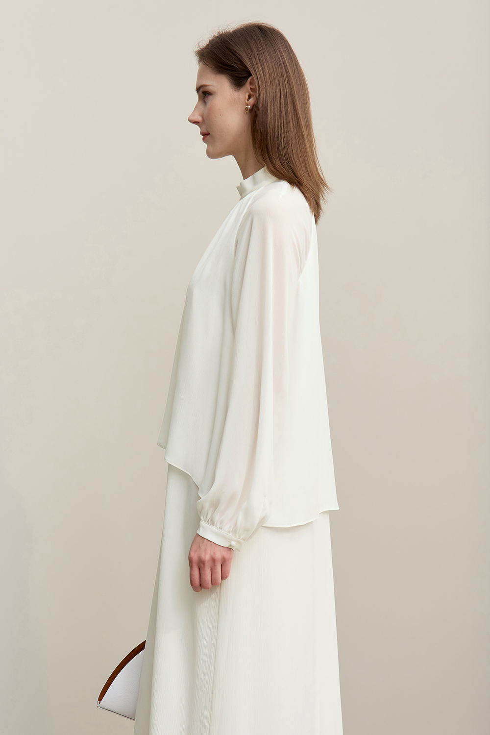 Chiffon Dress with Shunyu Crepe