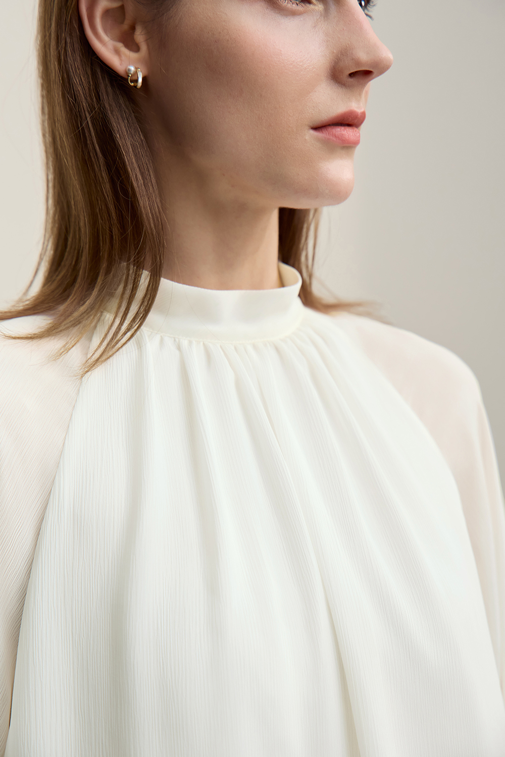 Chiffon Dress with Shunyu Crepe