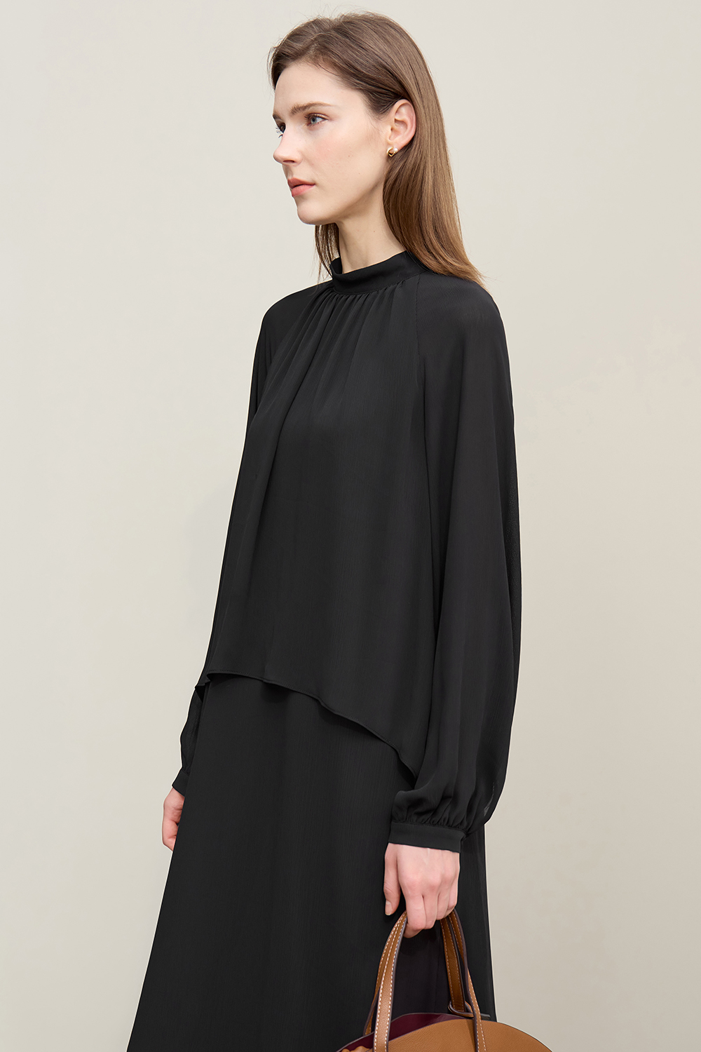 Chiffon Dress with Shunyu Crepe