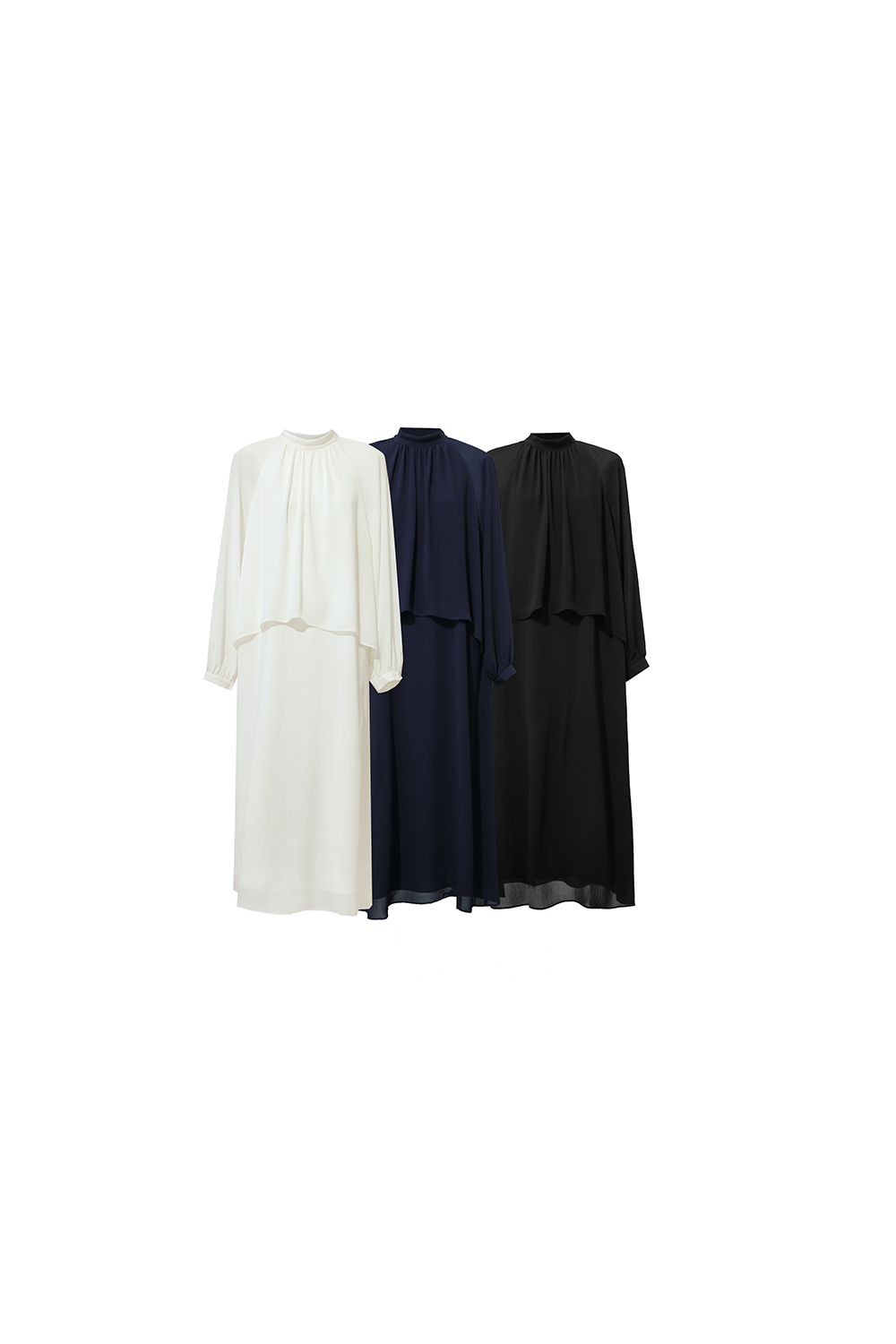 Chiffon Dress with Shunyu Crepe