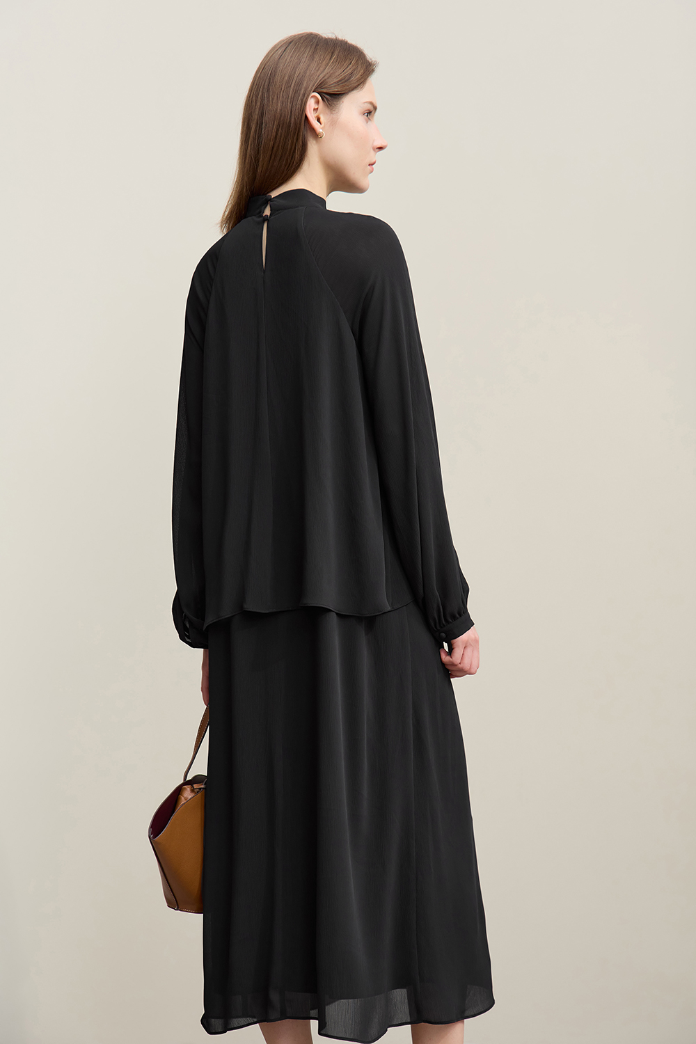 Chiffon Dress with Shunyu Crepe