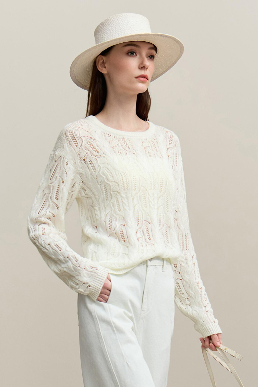 Hollow Floral Knitted Sweater