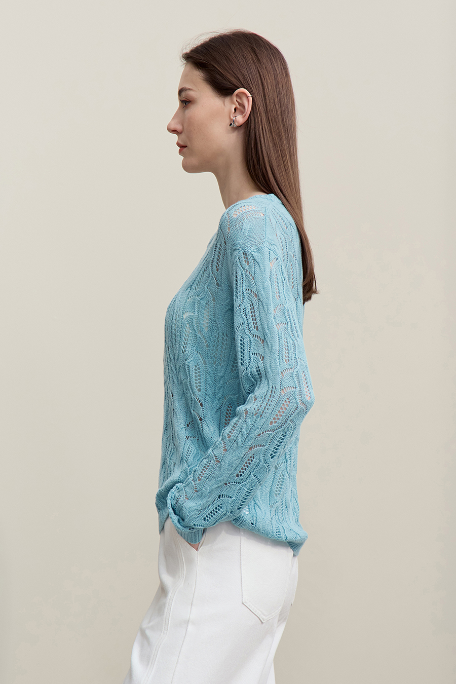Hollow Floral Knitted Sweater