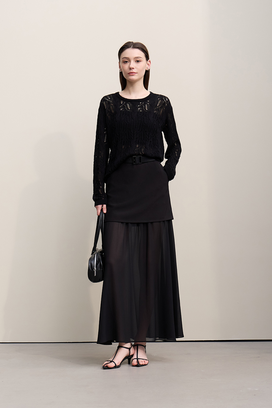 Hollow Floral Knitted Sweater