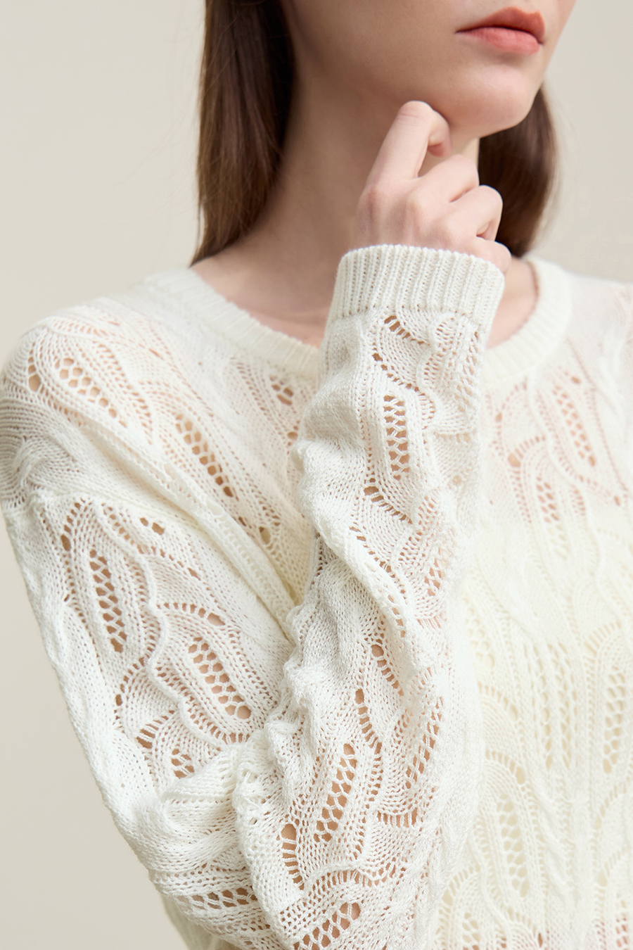 Hollow Floral Knitted Sweater