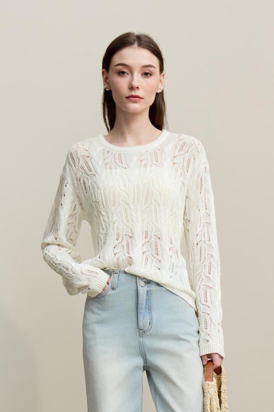 Hollow Floral Knitted Sweater