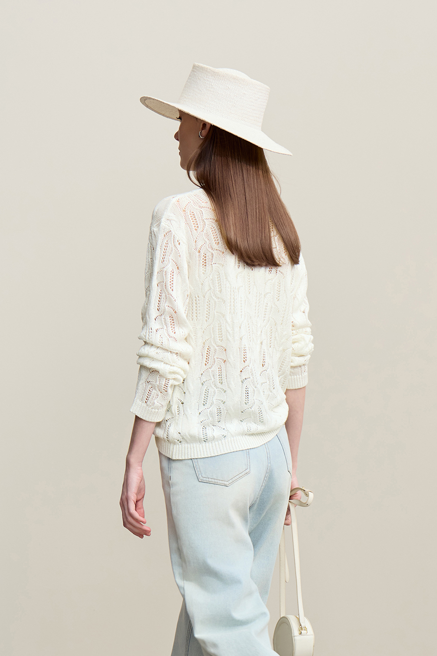 Hollow Floral Knitted Sweater