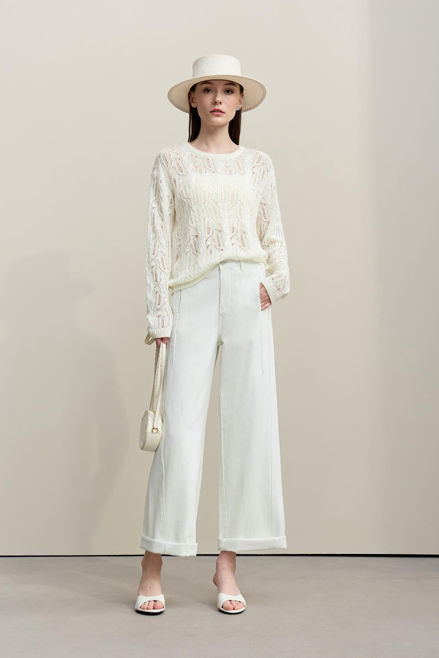 Hollow Floral Knitted Sweater