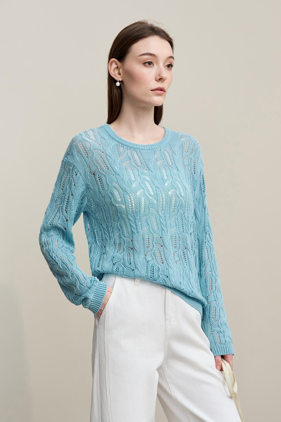 Hollow Floral Knitted Sweater