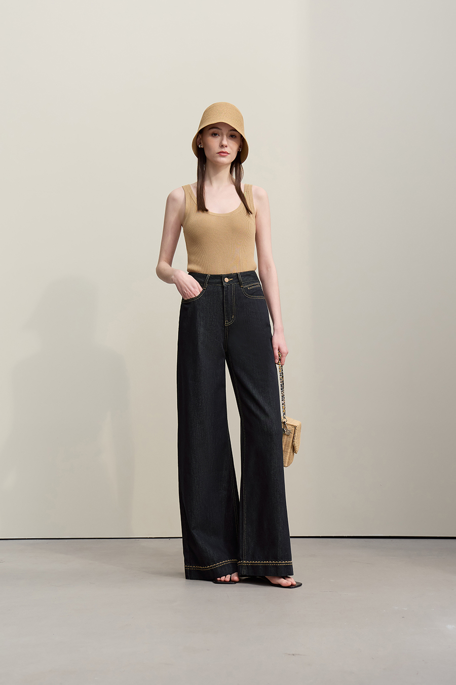Cotton Lyocell Denim Pants|AMII