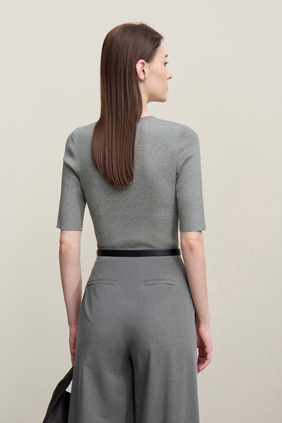 Crew Neck Half Sleeve Knit Top