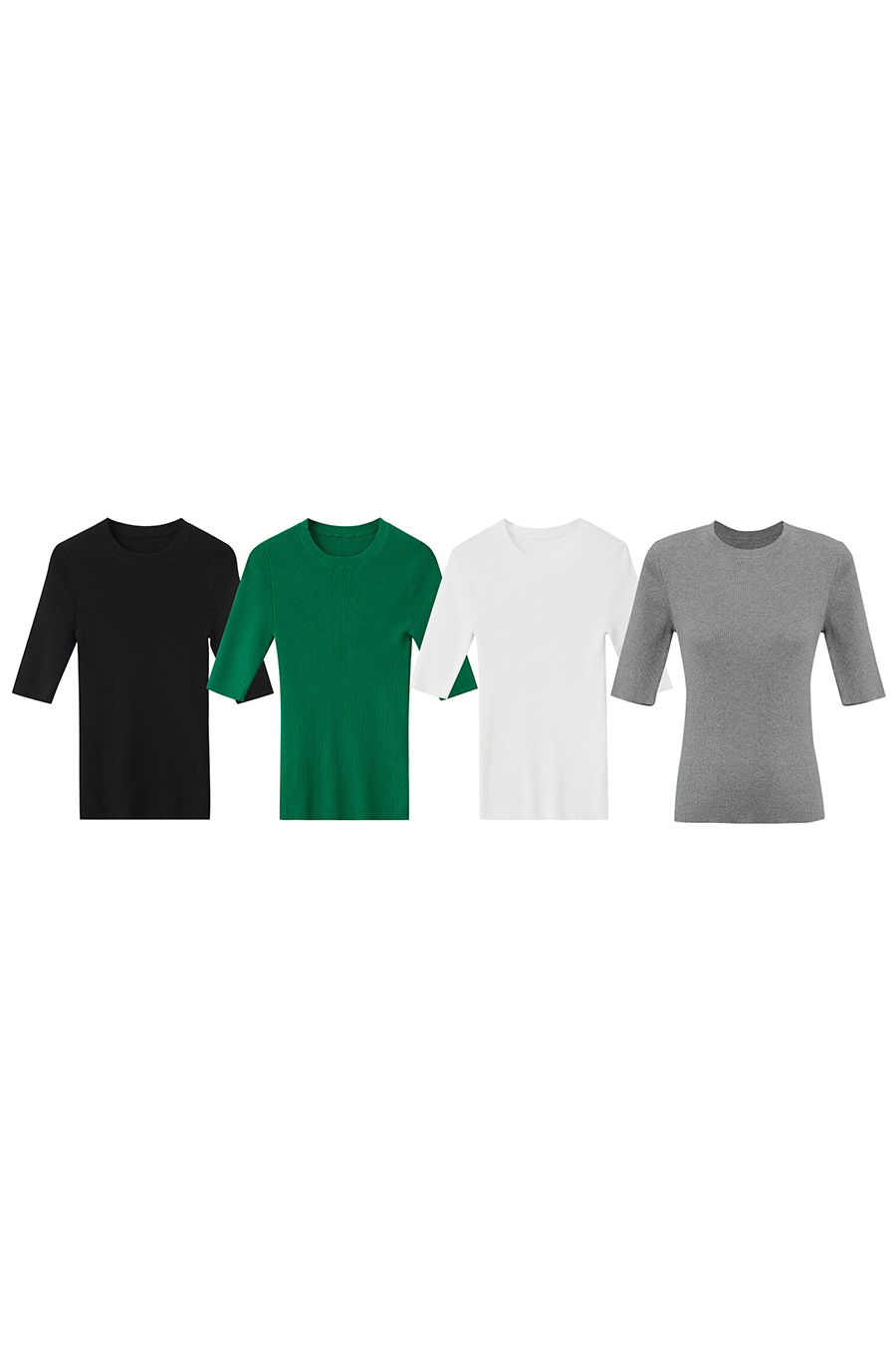 Crew Neck Half Sleeve Knit Top