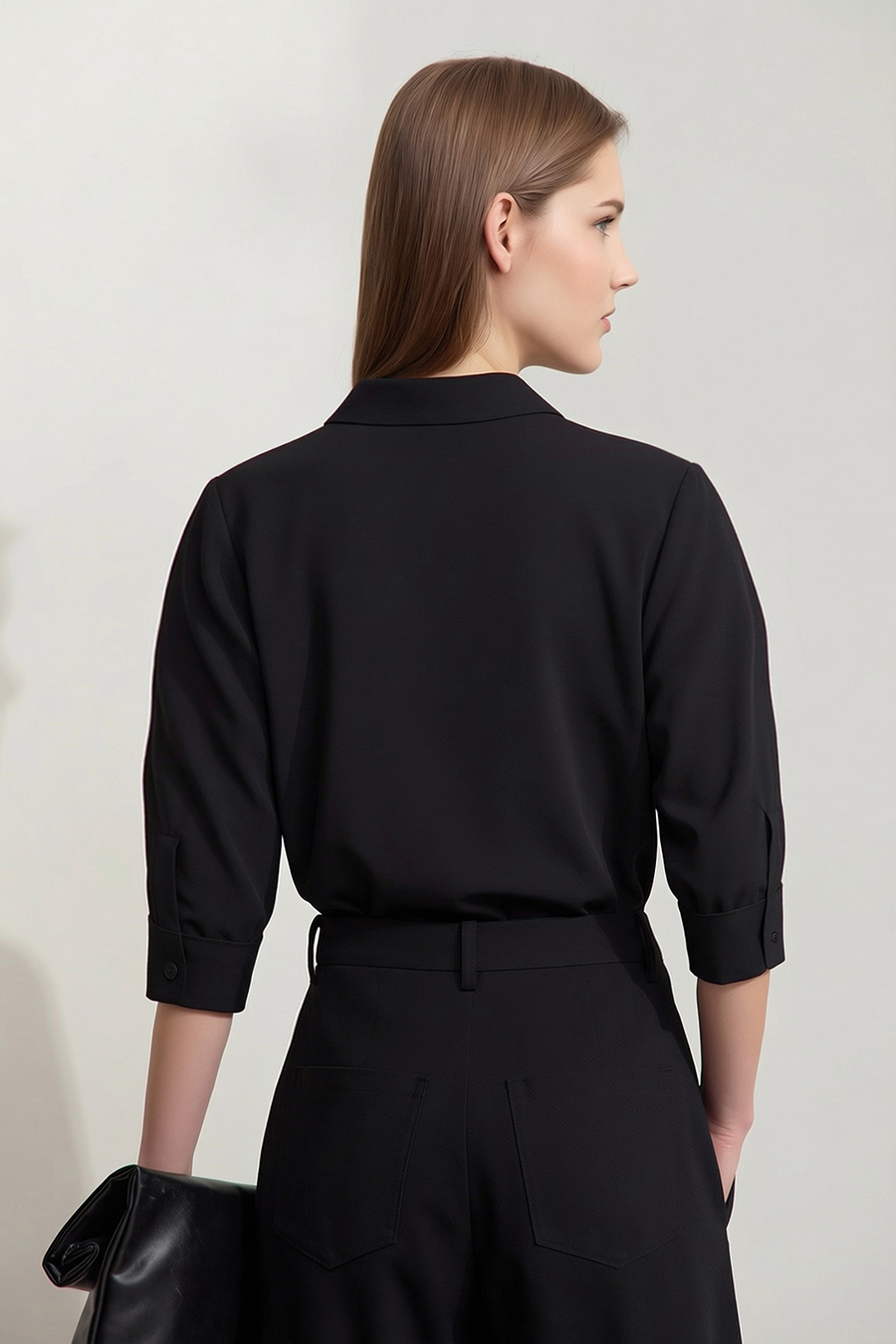 Sharp Lapel Cotton Shirt