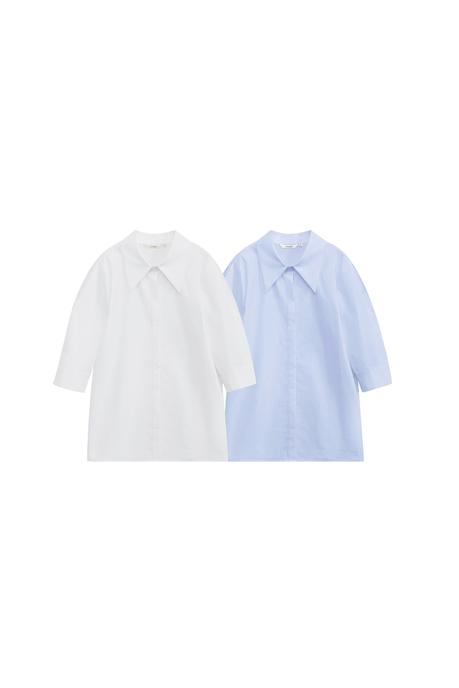 Sharp Lapel Cotton Shirt