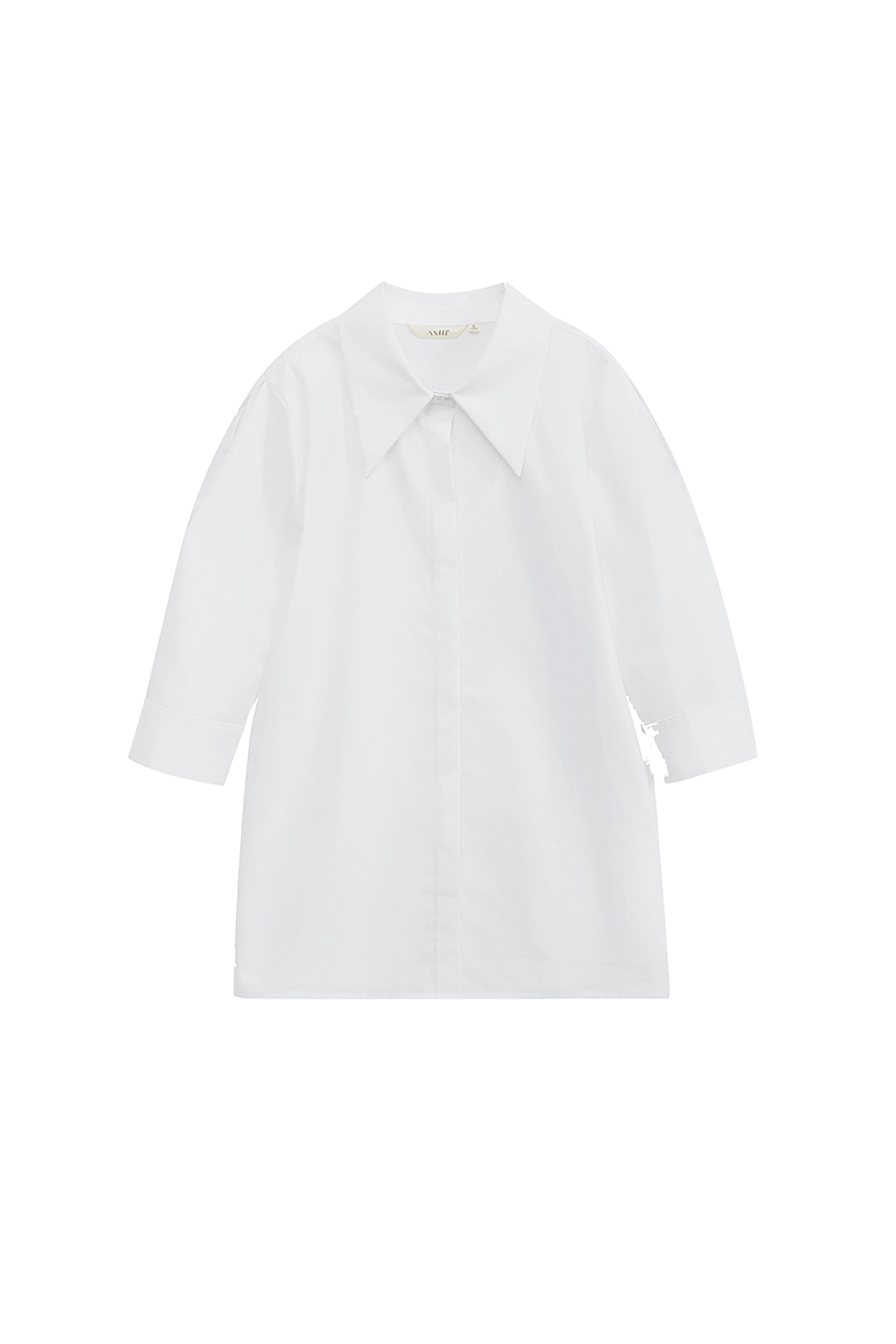 Sharp Lapel Cotton Shirt