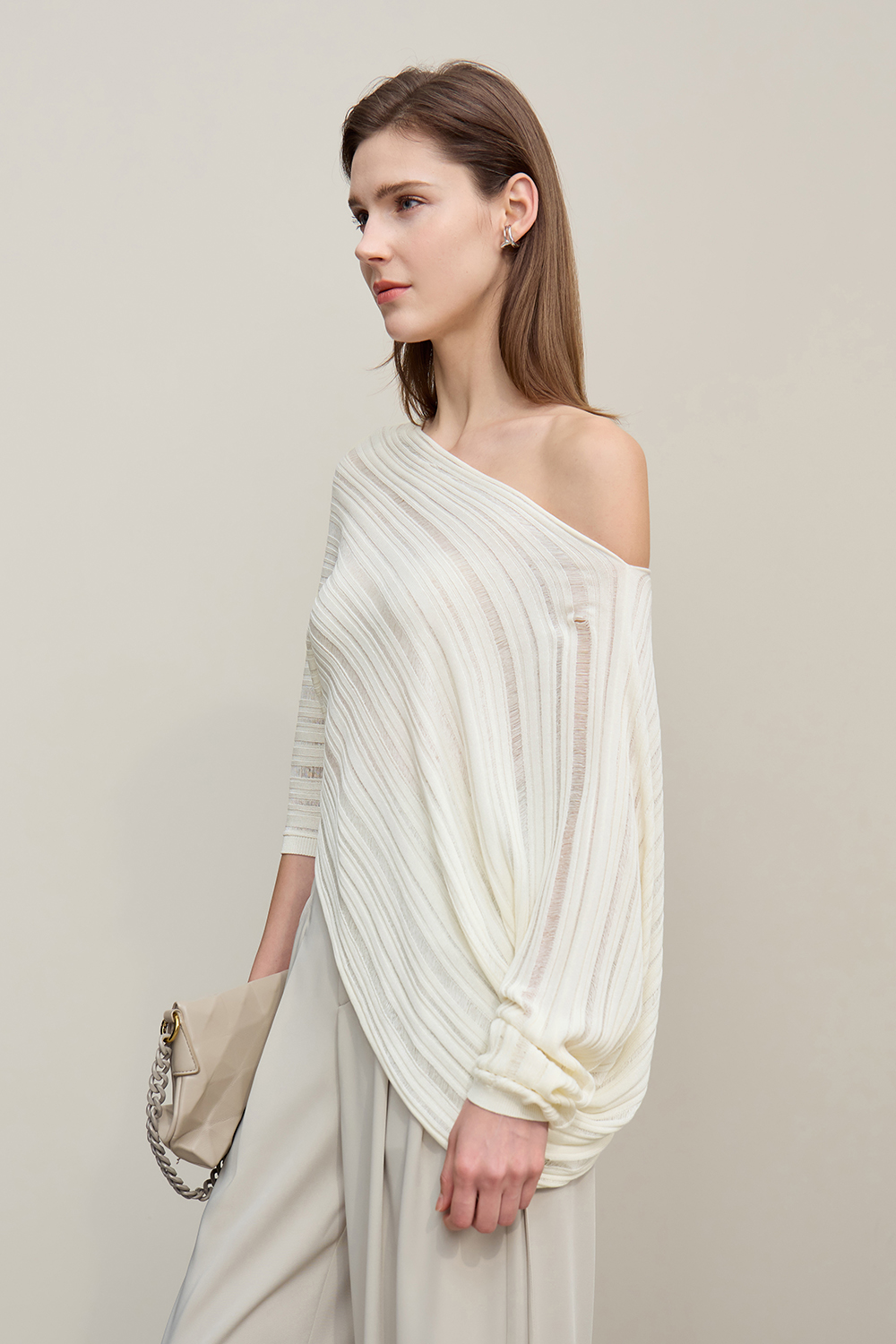 Hollow Stripe Knit Sweater