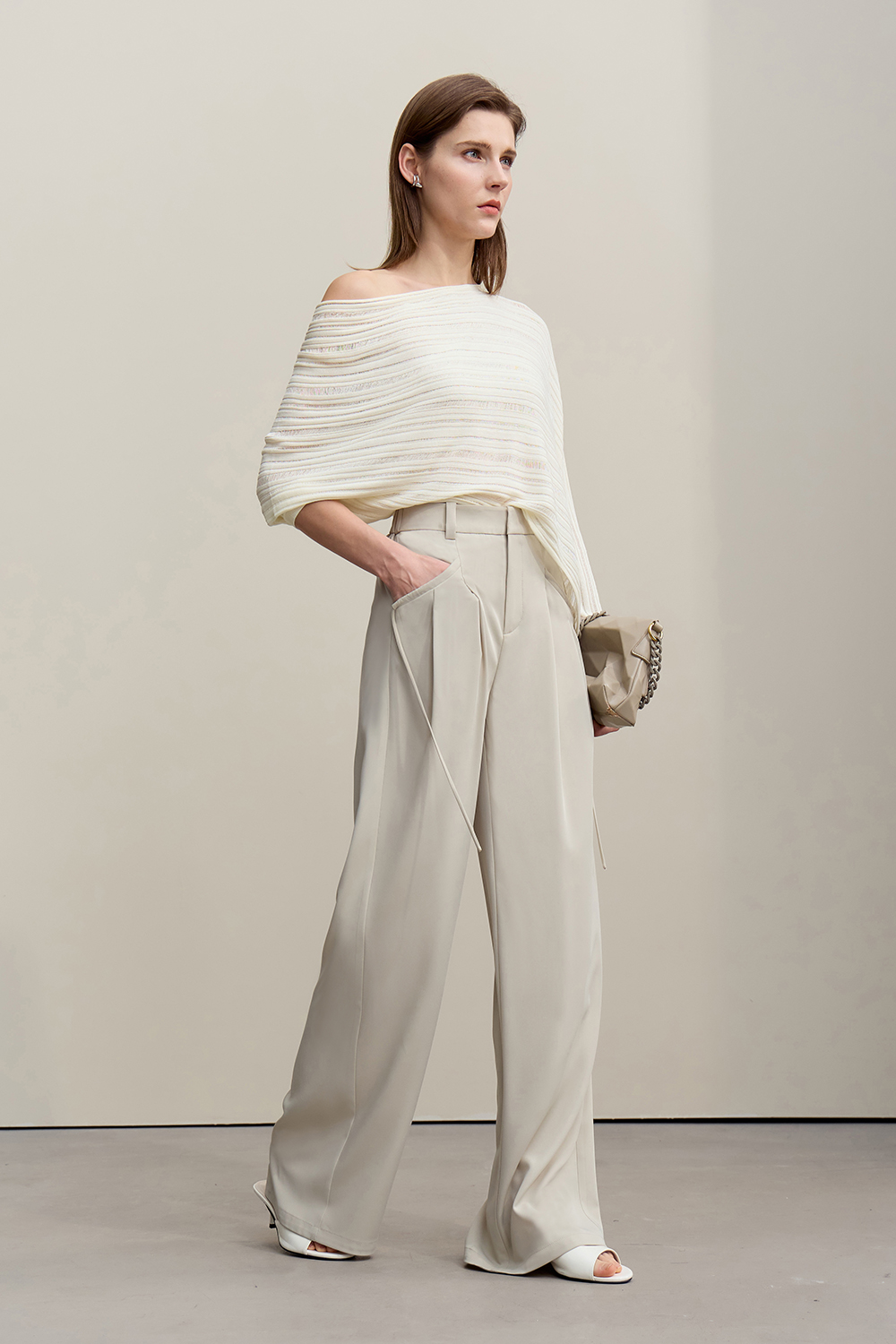 Hollow Stripe Knit Sweater